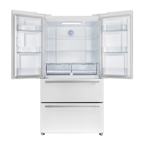 Forno Espresso Moena 36-inch French Door Refrigerator in White, 19.2 cu.ft with Ice Maker