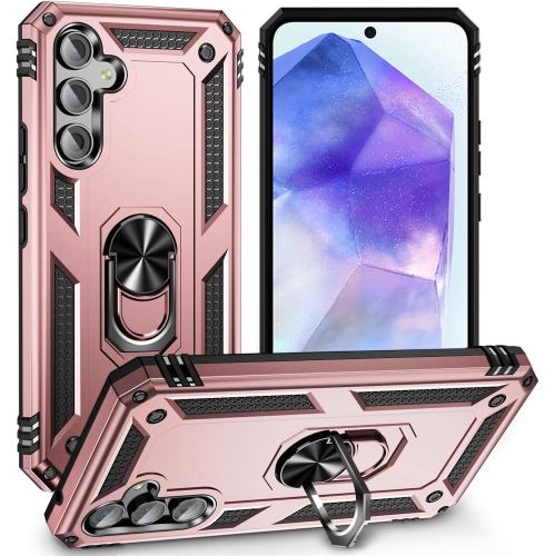 XCRS  Dual-Layer Slim Design Armor Protection Cover, Built-In Magnetic Ring, 360 ° Rotating Kickstand Case for Samsung Galaxy A35 5G 6.6”(2024)