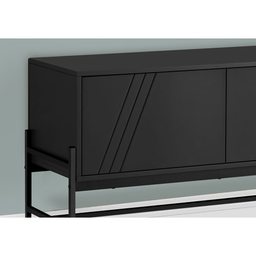 Monarch 60" TV Stand with Storage Cabinet - Black