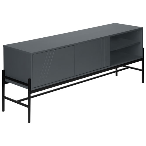 Monarch 60" TV Stand with Storage Cabinet - Grey