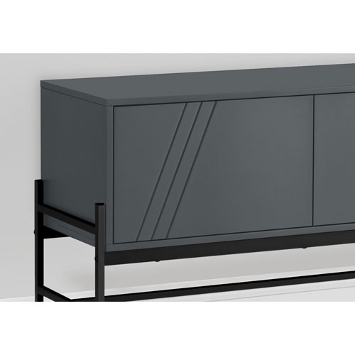 Monarch 60" TV Stand with Storage Cabinet - Grey