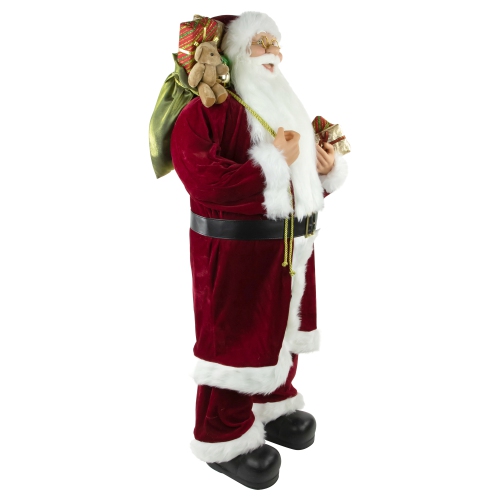 Standing Santa with Presents and Gift Bag Christmas Decoration - 48"