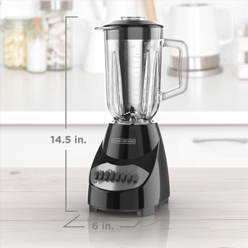 BLACK+DECKER Countertop Blender with 5-Cup Glass Jar