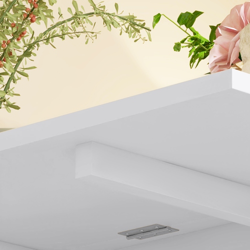 HOMCOM Foldable Solid Wood Dining Table, Drop Leaf Table for Small Spaces, Folding Table for Kitchen, Dining Room, White