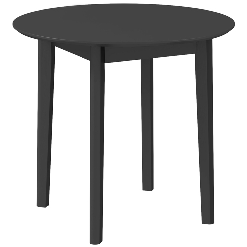 HOMCOM  " 30"" Round Dining Table for 2, Farmhouse Kitchen Table With Wooden Frame for Living Room, Dining Room, Black"