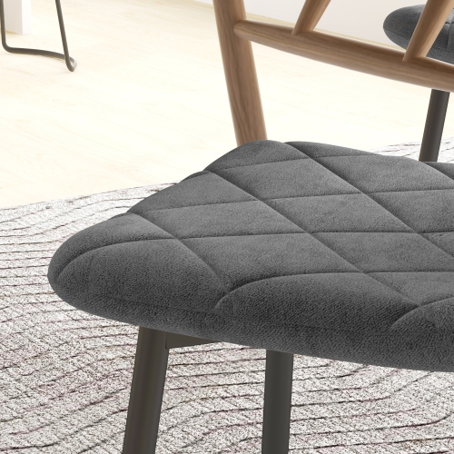 Ensemble de 4 chaises de salle à manger de HOMCOM, chaise de cuisine rembourrée avec pattes en métal, chaises de salle à manger modernes pour la