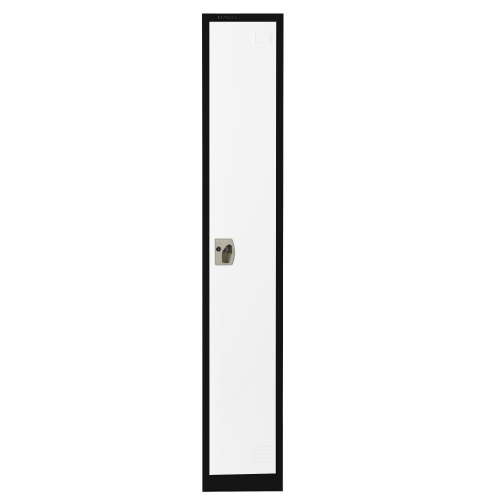 AdirOffice Large Single Door Locker – Black Body With White Doors