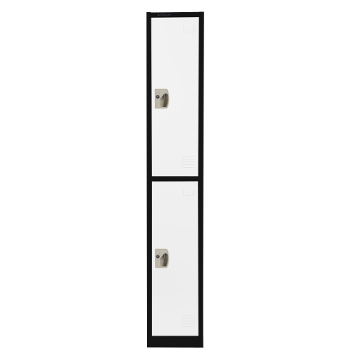 AdirOffice Large 2 Door Locker – Black Body With White Doors