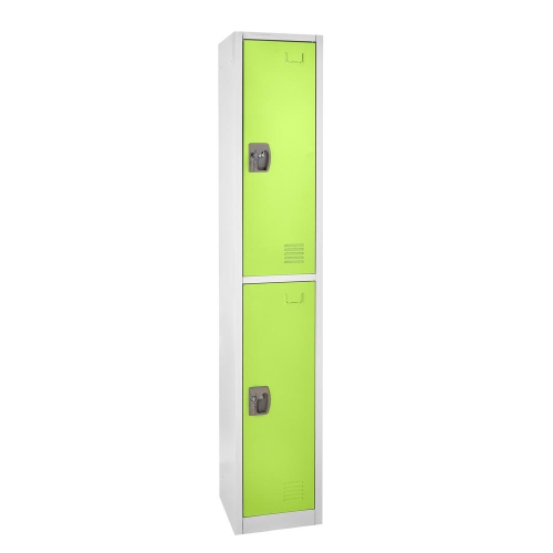 AdirOffice 72 in. x 12 in. x 12 in. Double-Compartment Steel Tier Key Lock Storage Locker in Green