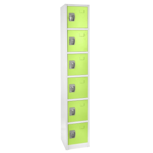 AdirOffice 72 in. x 12 in. x 12 in. 6-Compartment Steel Tier Key Lock Storage Locker in Green