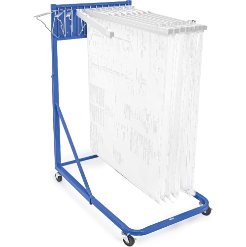 AdirOffice Steel Blueprint Large File Vertical File Rolling Stand, Blue