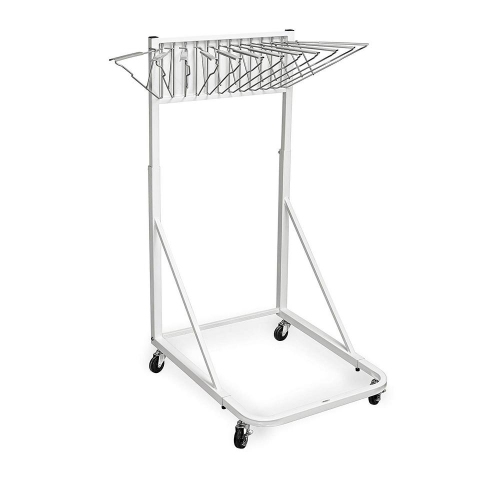 AdirOffice Blueprint Vertical File Steel Rolling Stand, White