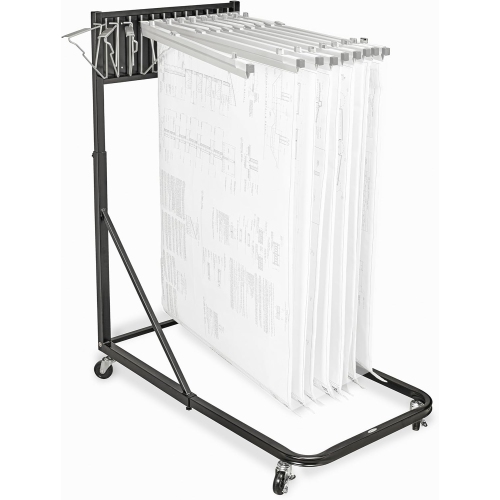 AdirOffice Steel Blueprint Vertical File Rolling Stand, Black