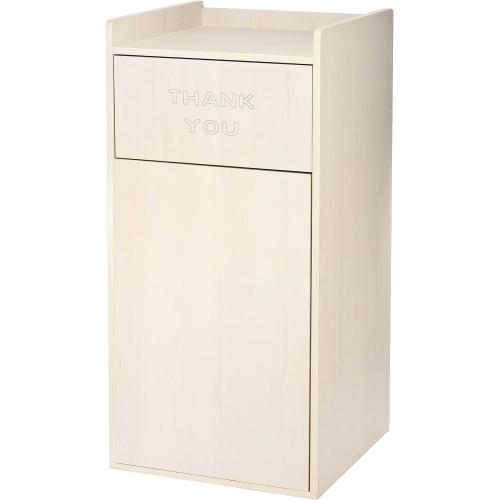 Alpine Industries 40 Gal. White Wood Commercial Tray Top Waste Enclosure Trash Receptacle