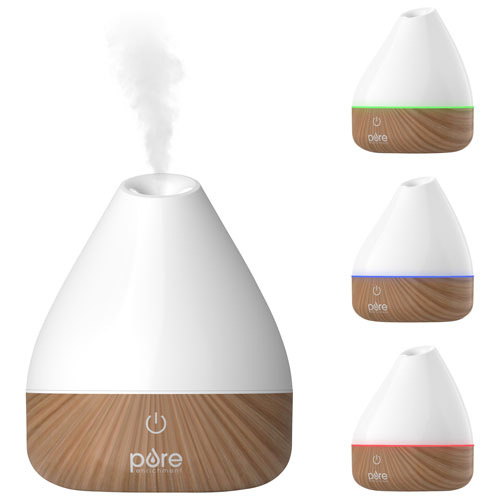 Diffuseur d'huiles essentielles naturelles PureSpa avec éclairage qui change de couleur