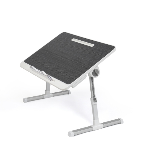 SHOPPINGALL Foldable Laptop Bed Table – Adjustable Portable Lap Desk with Tablet Slot and Drawer - SA-LDB24