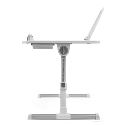 SHOPPINGALL Foldable Laptop Bed Table – Adjustable Portable Lap Desk with Tablet Slot and Drawer - SA-LDB24