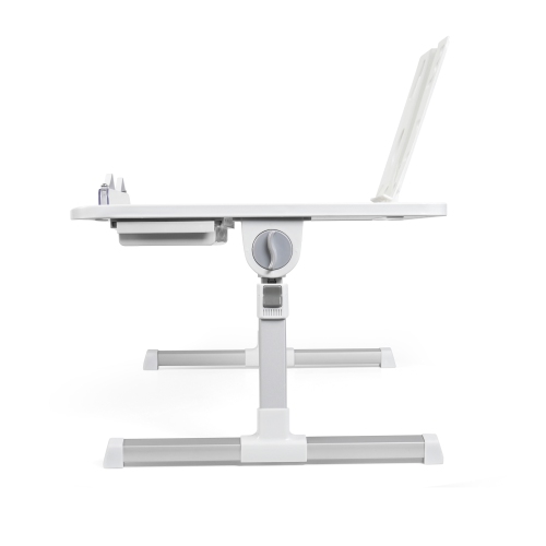 SHOPPINGALL Foldable Laptop Bed Table – Adjustable Portable Lap Desk with Tablet Slot and Drawer - SA-LDB24