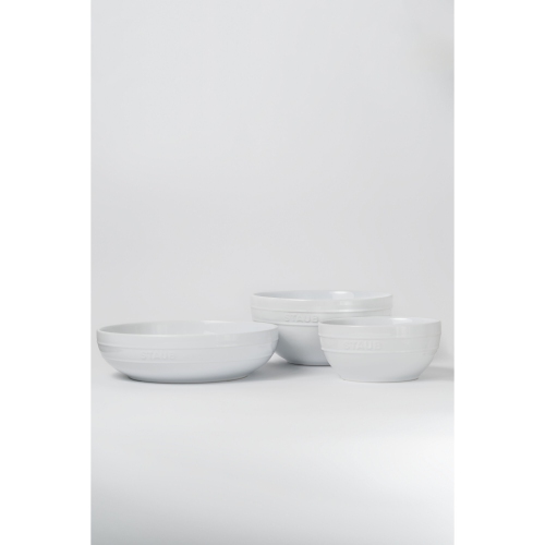 STAUB Ceramique 28 cm Ceramic Round Serving Bowl, White