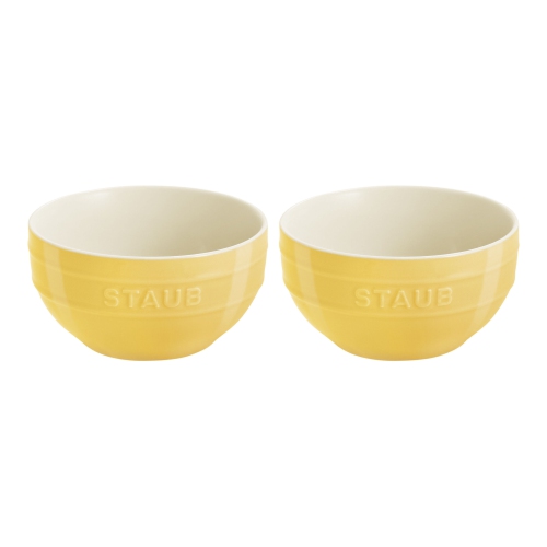 STAUB  Ceramique 2 Piece Ceramic Bowl Set, Citron