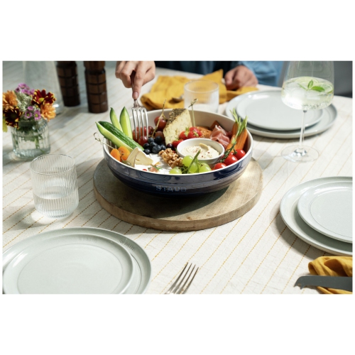 STAUB 28 cm – bol de service rond en céramique, bleu foncé