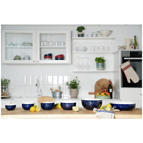 STAUB 28 cm – bol de service rond en céramique, bleu foncé