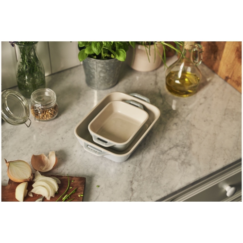 STAUB Ceramique Rectangular Baking Dish Set Light Blue 2 Piece