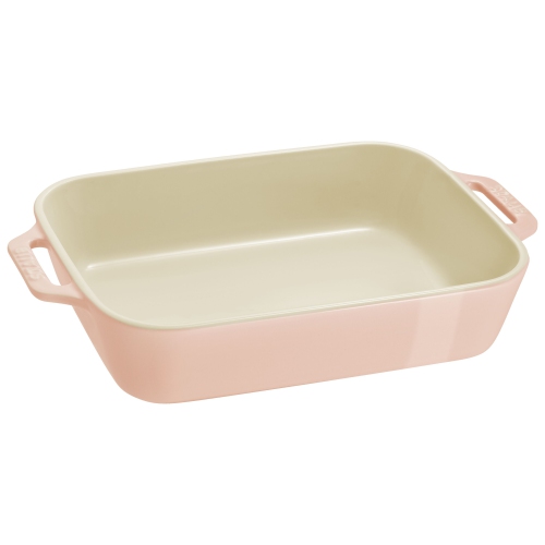 STAUB Ceramique Rectangular Baking Dish Set Macaron Light Pink 2 Piece