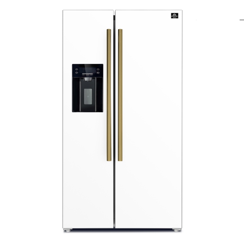 FORNO  Espresso Salerno 36-Inch Side-By-Side 20 Cu.ft Refrigerator With Ice & Water Dispenser - In White