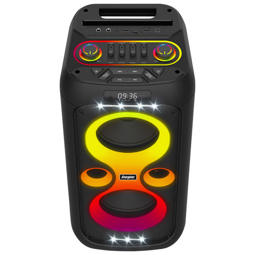Energizer BTS566 Portable Bluetooth Speaker with Wireless Mic - Black