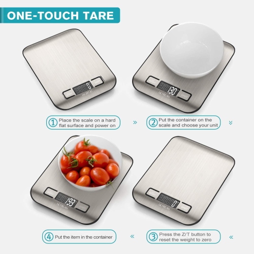 Ultrean Food Scale, Digital Kitchen Scale Weight Grams and Ounces,6 Units with Tare Function,