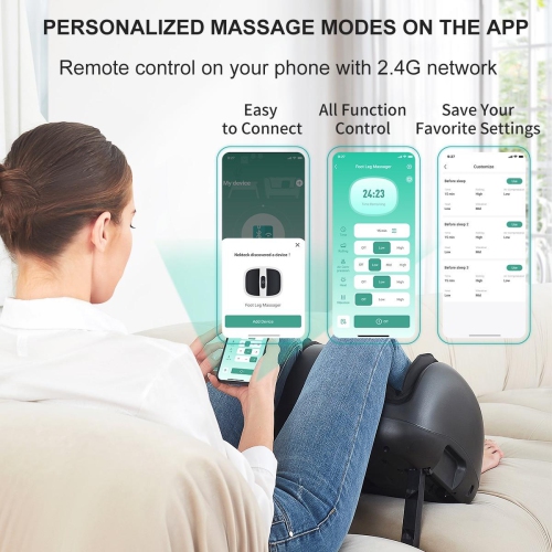 Nekteck Foot Shiatsu Massager for Circulation and Pain Relief, Smart Electric Massage Machine with Heat, Black