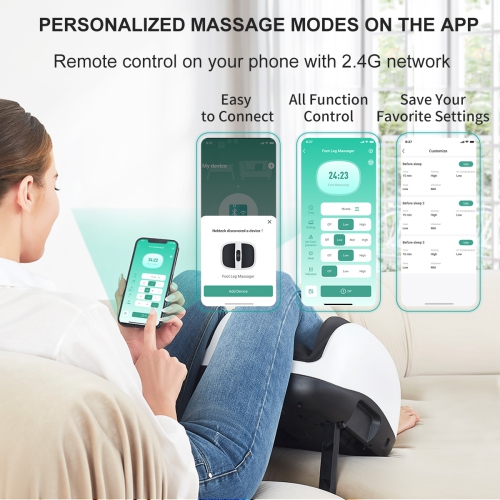 Nekteck Foot Shiatsu Massager for Circulation and Pain Relief, Smart Electric Massage Machine with Heat, White