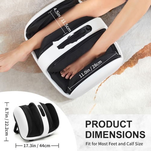 Nekteck Foot Shiatsu Massager for Circulation and Pain Relief, Smart Electric Massage Machine with Heat, White