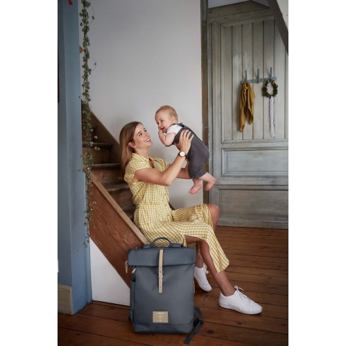 Lassig - Green Label - Rolltop Backpack Diaper Bag - Anthracite