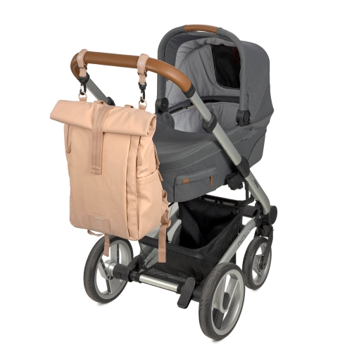 Lassig - étiquette verte - Sac à couches Rolltop Up Backpack - Rose pêche