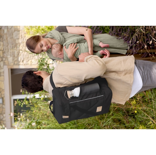 Lassig - étiquette verte - Sac à couches sac à dos à bandoulière - Noir