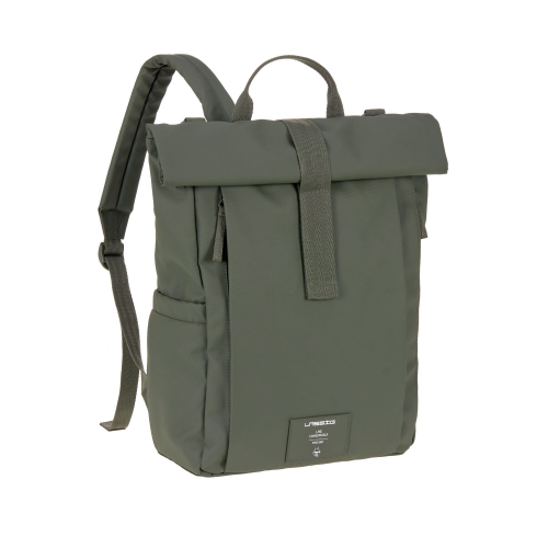 Lassig - étiquette verte - Sac à couches Rolltop Up Backpack - Olive