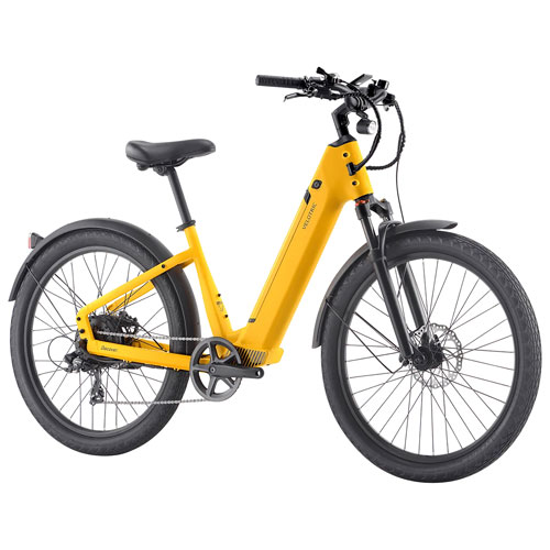 Velotric Discover 1 Step-Through Commuter Electric Bike (500W Motor / 105km Range / 32km/h Top Speed) - Yellow - Exclusive Retail Partner