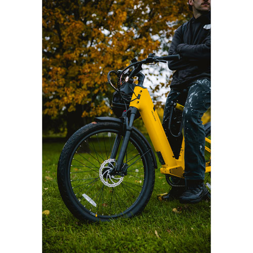 Velotric Discover 1 Step-Through Commuter Electric Bike (500W Motor / 105km Range / 32km/h Top Speed) - Yellow - Exclusive Retail Partner