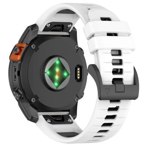 Bracelet de montre sport Colorblock de StrapsCo pour Fenix 7X et 7X Pro de Garmin - Blanc et noir