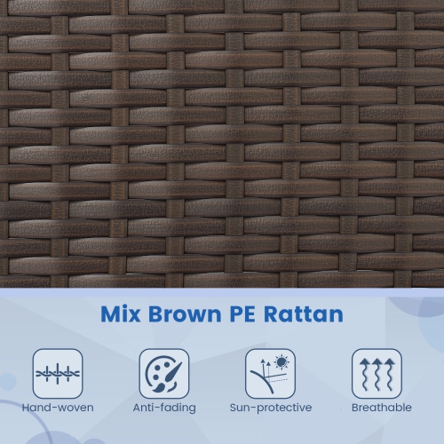 Ensemble de meubles de patio 8 pièces de Costway avec coussins lavables et table basse en verre trempé