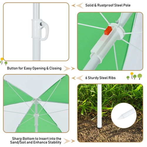 Table de pique-nique d'extérieur 3-en-1 pour enfants de Babyjoy avec boîtes de jeu de parasol