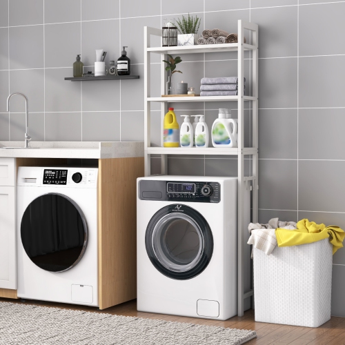 Costway Over-The-Toilet Storage Shelf Space Saving Metal Bathroom Organizer Hooks