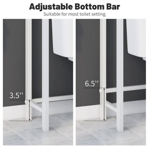 Costway Over-The-Toilet Storage Shelf Space Saving Metal Bathroom Organizer Hooks