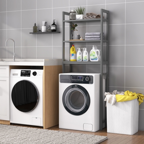 Costway Over-The-Toilet Storage Shelf Space Saving Metal Bathroom Organizer Hooks