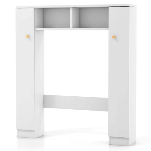 Costway Over The Toilet Storage Cabinet Double Door Bathroom Toilet Storage Organizer