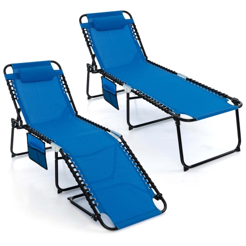 Chaise longue pliante avec dossier réglable Costway 2 PCS