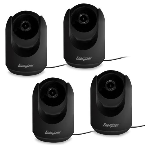 ENERGIZER CONNECT  Energizer Smart Wi-Fi Pan And Tilt Indoor Security Camera, Auto Tracking, 2.4 Ghz Wifi, Two-Way Audio, Baby & Pet Monitor, 4 Pack