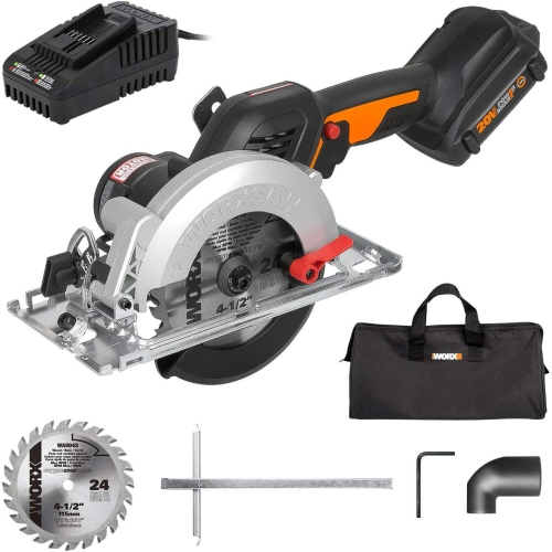 WORX  Wx531L 20V Saw 4.5" Cordless Compact Circular Saw I purchased this tool to finish installing laminate flooring and it did well for a while